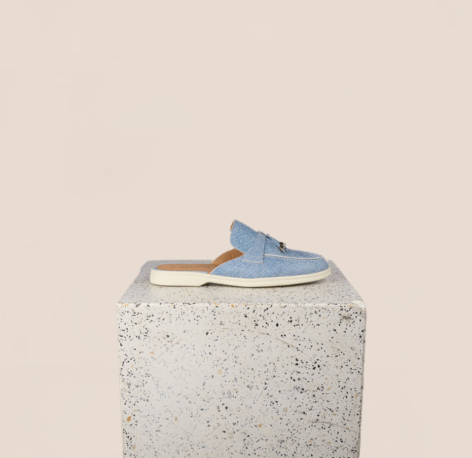 Lisa Slide Sneaker - Light Denim Suede