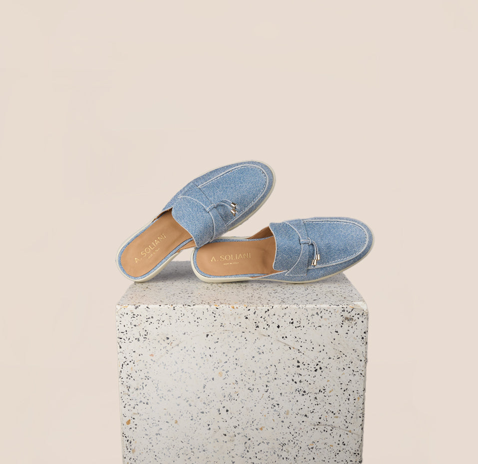 Lisa Slide Sneaker - Light Denim Suede